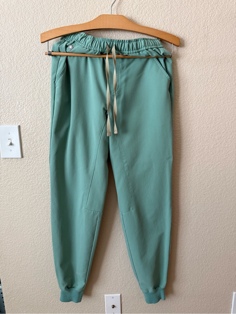 Figs Men's Mint Green Joggers with Light Gray Drawstring